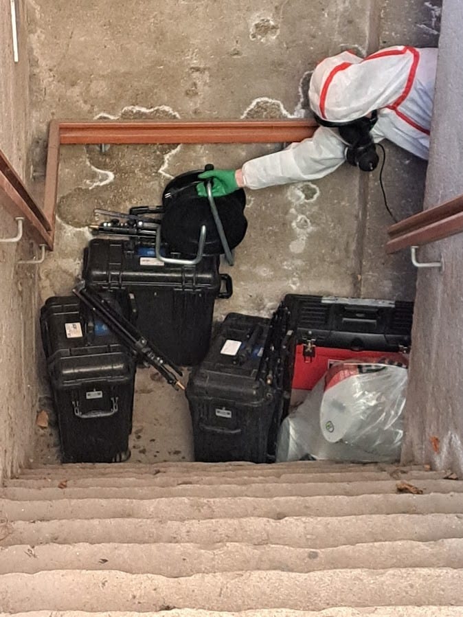 Photographie réalisée par Sibane représentant le matériel pour mesure d'empoussièrement lors d'un contrôle